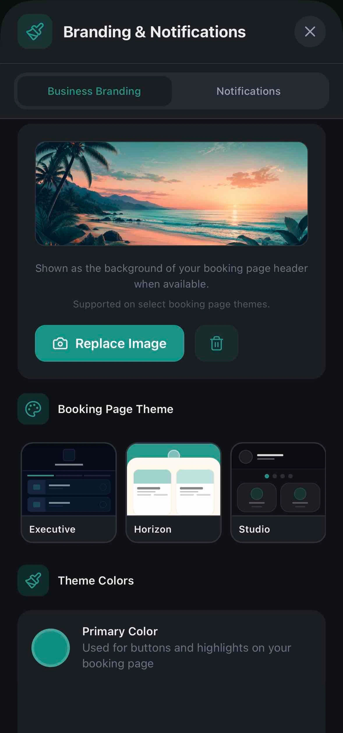 Branding & Notifications — Business Branding