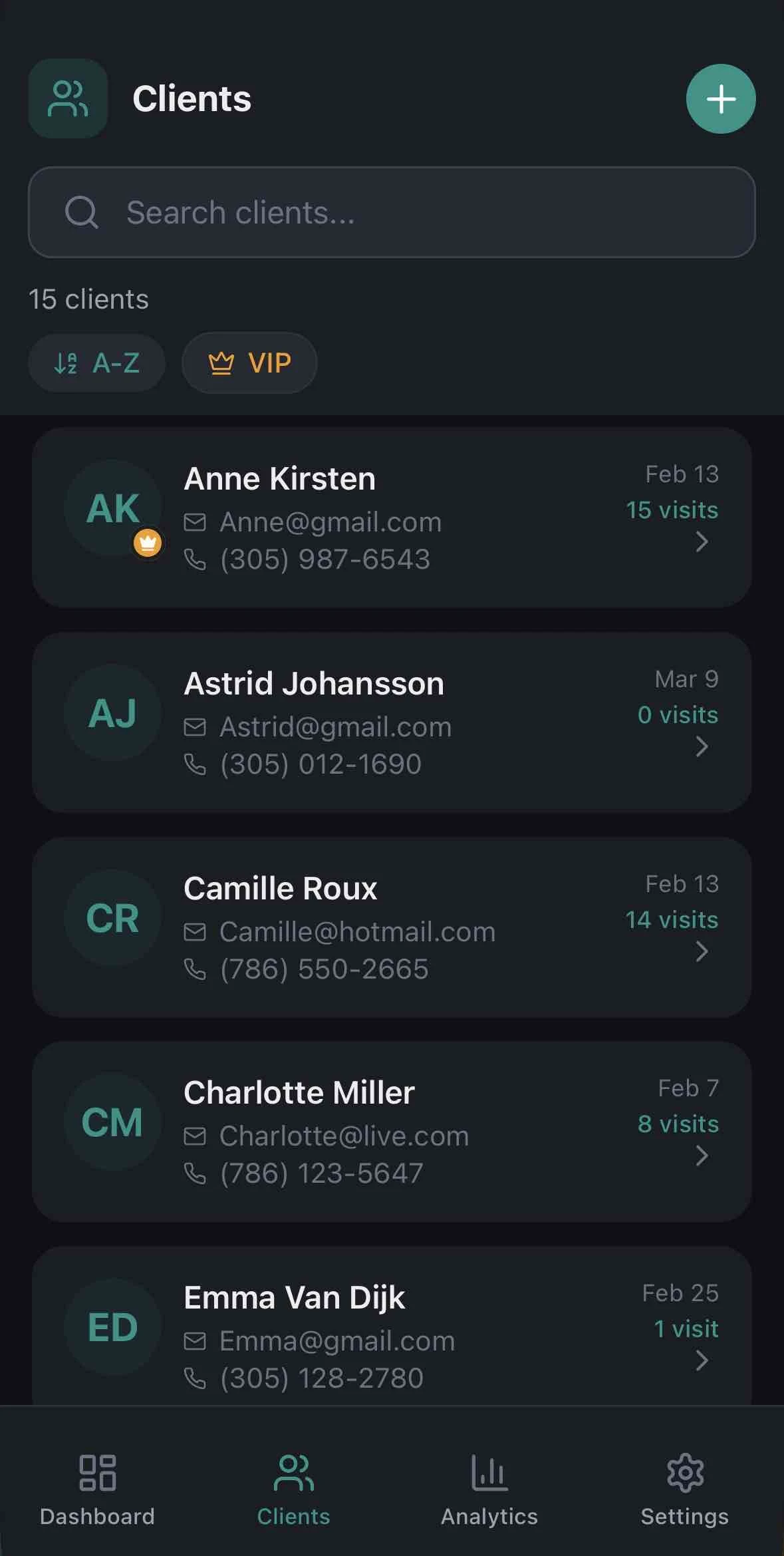 Clients Screen